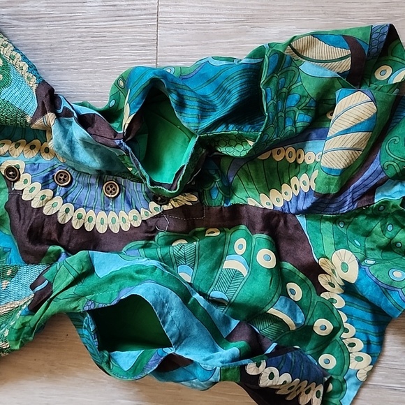 Free People Green and Blue Patterned Romper - Picture 11 of 16